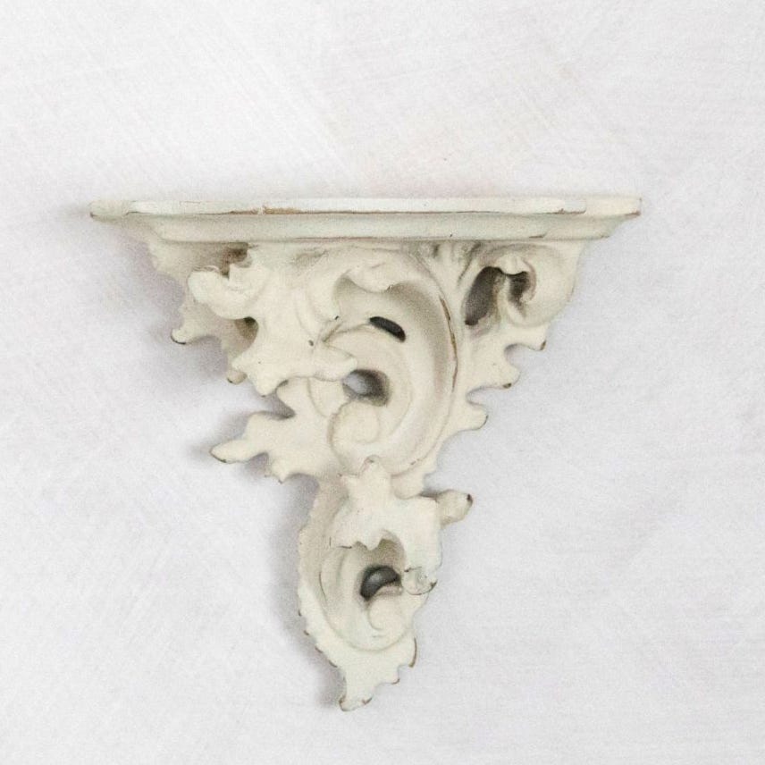 Ornate white shelf